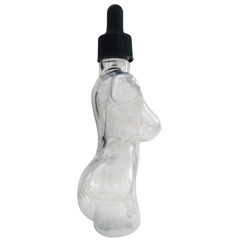 Luxury Pet Cosmetic Essential Oil Dropper Bottle 4oz 120ml Women Body Shape Plastic Bottle