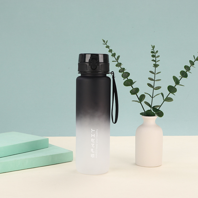 Large Capacity Leak Proof Colorful Plastic Cup Drinking Outdoor Travel Portable Gym Fitness Jugs Sports Water Bottle with Lid Rope