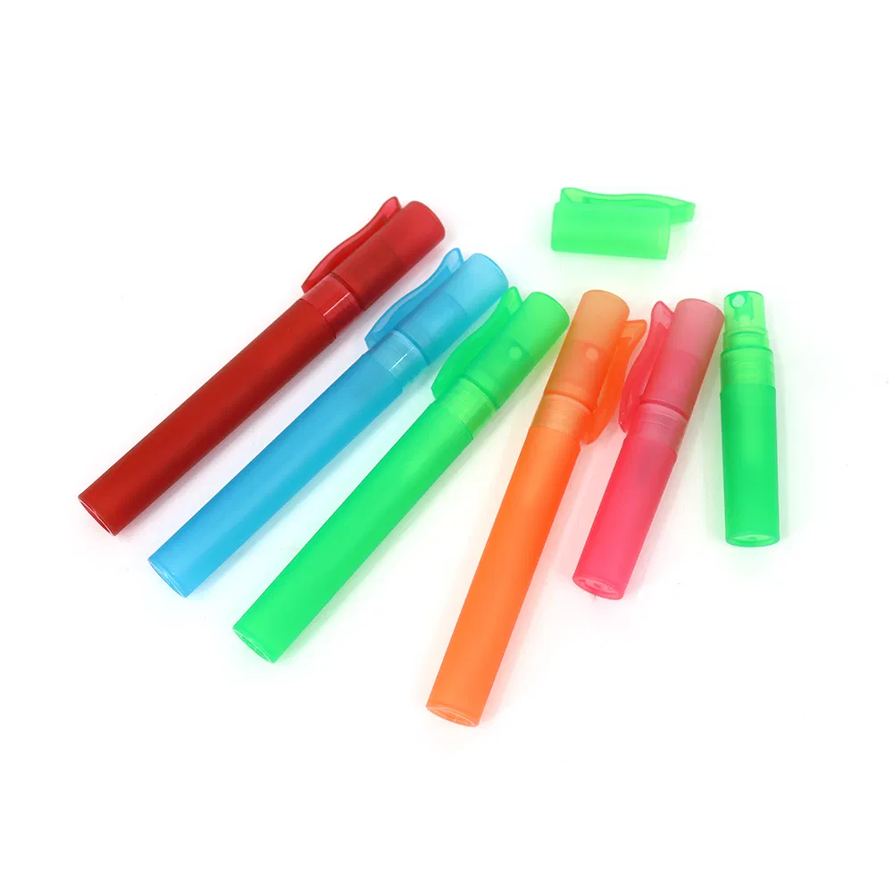 Wholesale 5ml 10ml Plastic Spray Pen Fine Mist Spray Travel Portable Leak-Proof Perfume Facial Mist Pen Bottle with Hook up