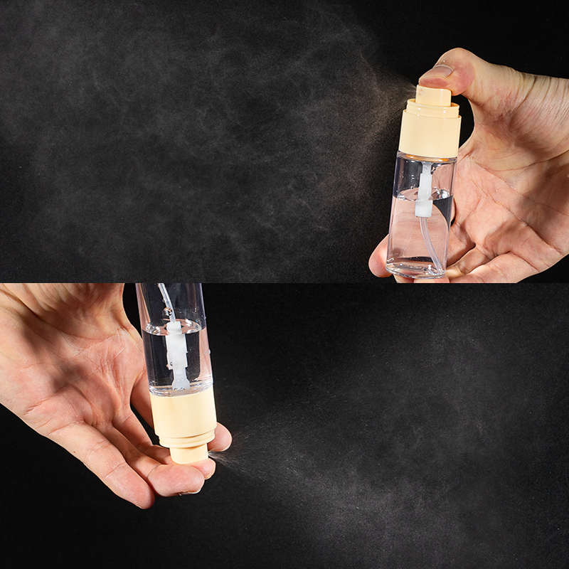 Plastic Spray Bottle Set with PP Pump Sprayer Head Customized Cosmetic Packaging