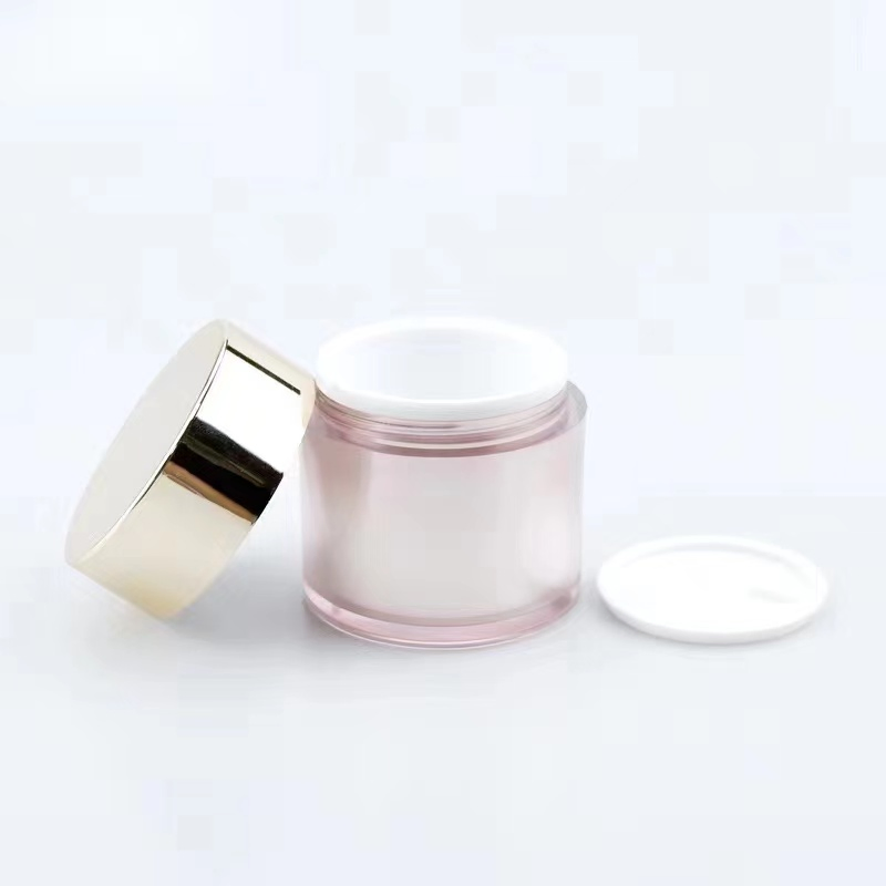 Trendy 30g 50g 80g 100ml Refillable Cute Cosmetic Containers Luxury Rose Gold Color as Material Plastic Bottle Creamjar for Personal Care Set