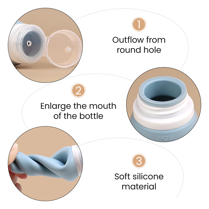 Customized Mini Squeeze Plastic Empty Travel Size Shampoo Silicone Cosmetic Bottles Silicon Tube Empty Lotion Bottle