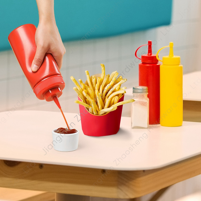 Condiment Containers Sauces Ketchup Dispenser Pancake Mustard Plastic Squirt Squeeze Bottle with Nozzle