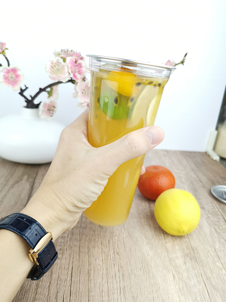 500ml Food Grade Square Plastic Juice Coffee Bottles for Tea Packaging