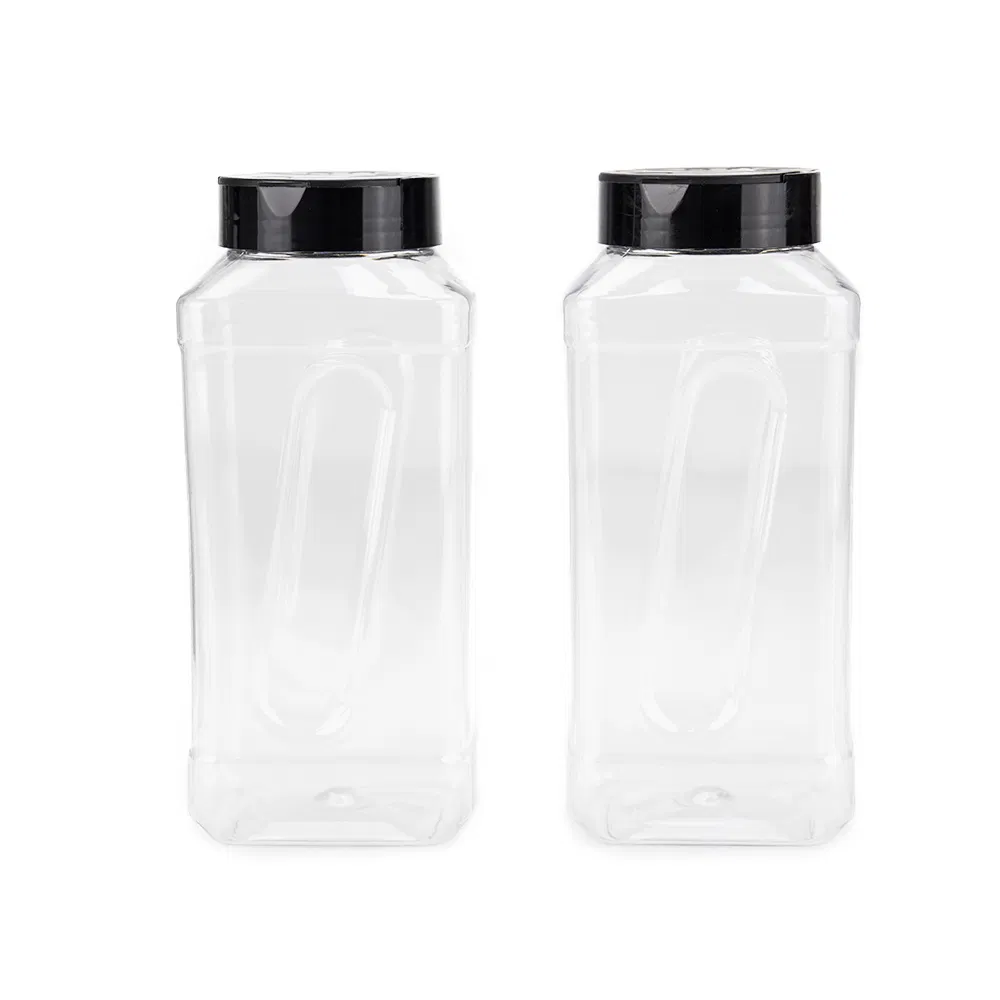 Big Capacity Condiment Square Food Grade Plastic Seasoning Jar Pet Spice Bottle