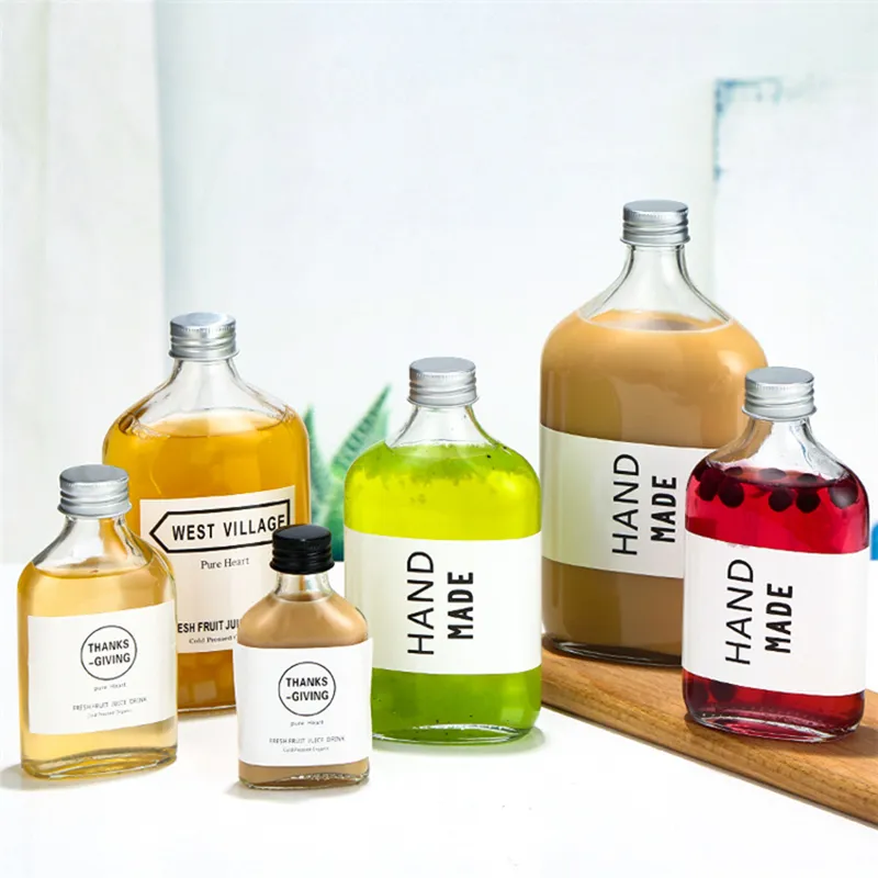 Flat Flask Glass Bottle