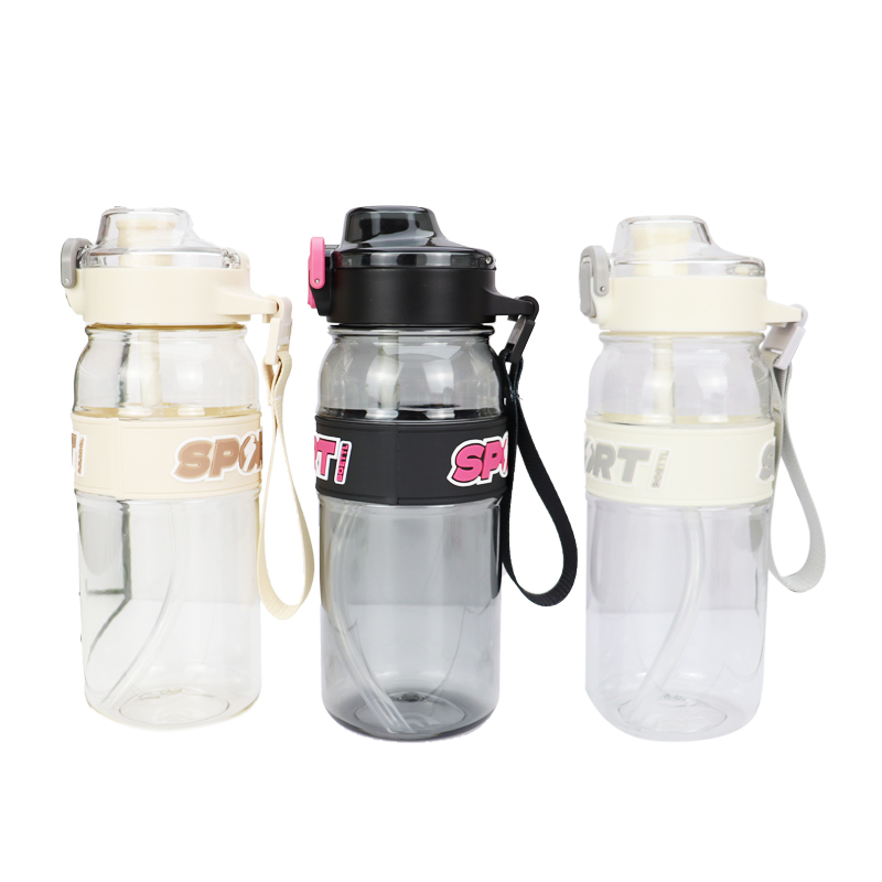 Custom Cute Sports Water Bottle Leak Proof Colorful Plastic Cup Drinking Outdoor Travel Portable Gym Fitness Jugs