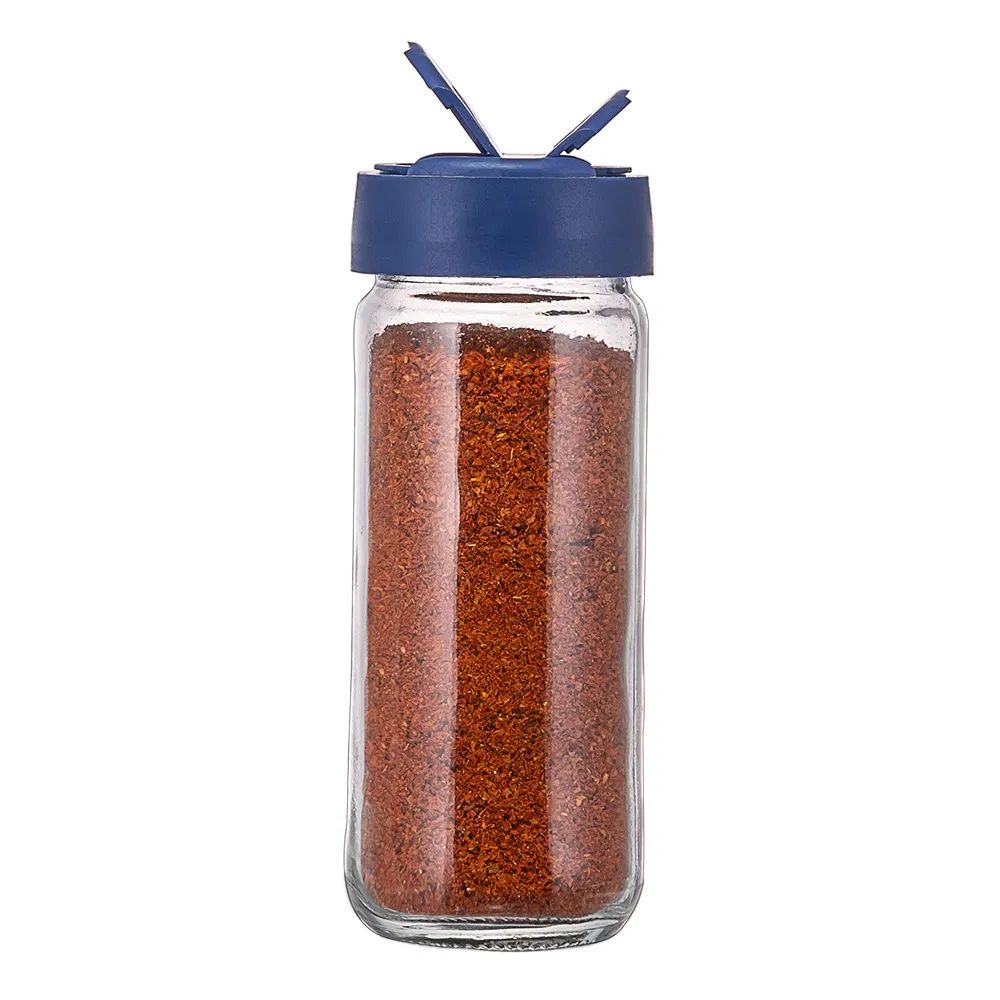 Spice Factory Mini Glass Bottle Spice Shaker Black Small Hole Plastic Cap Spice Seasoning Bottle Jar