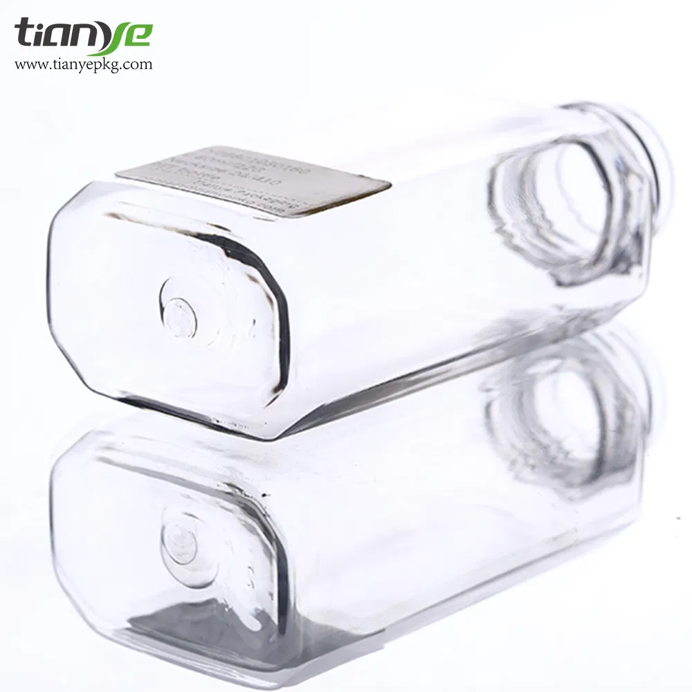 30ml, 60ml Pet Rectangle Plastic Packaging Transparent Color Bottle with Flip Top Cap
