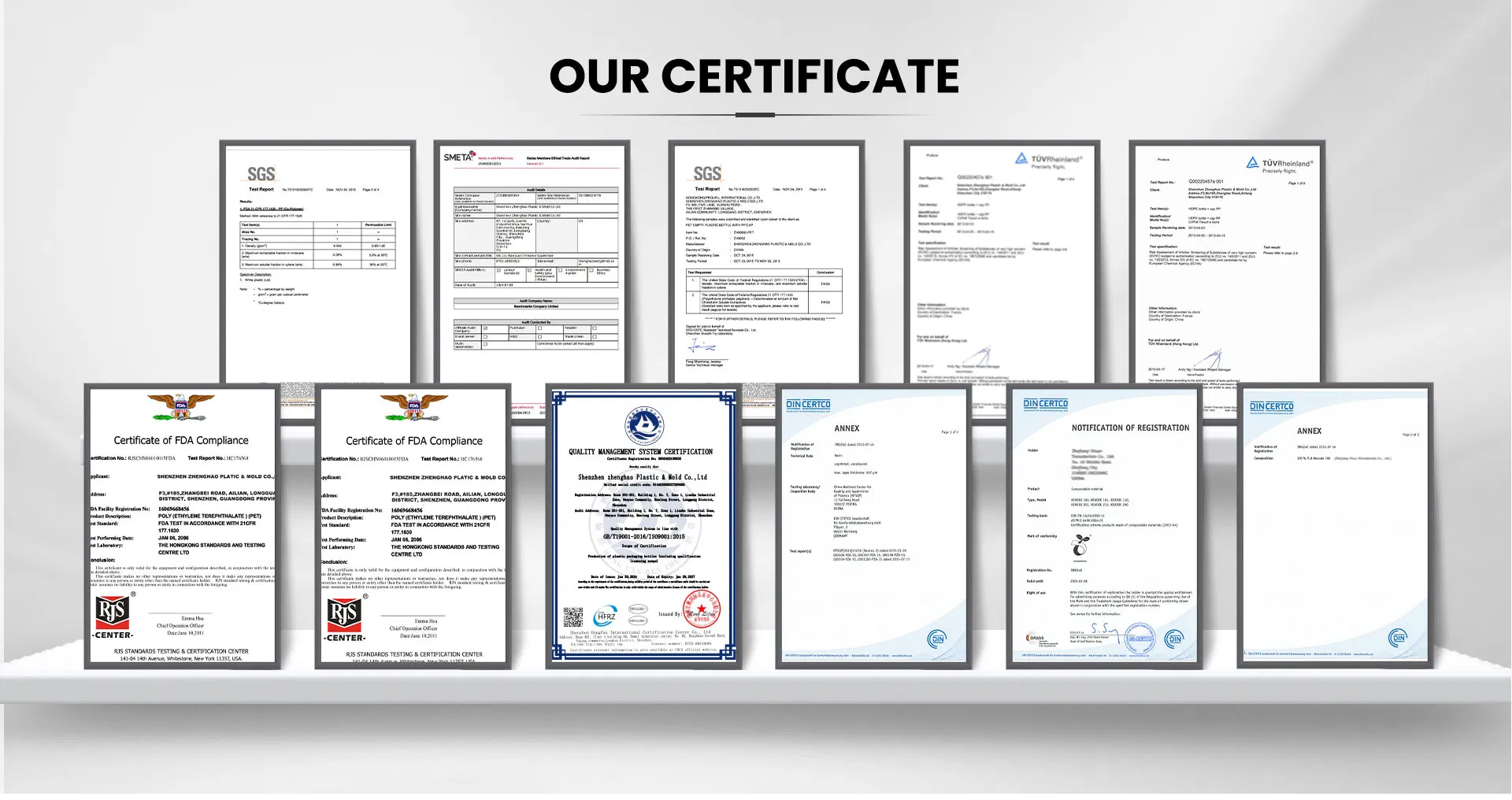 ISO FDA CE Certifications