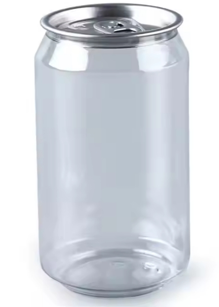 Wholesale Food Grade Printed Transparent Empty Plastic Beverage Bottle 400ml Pet Plastic Easy Open Soda Juice Soft Drink Can with Lid