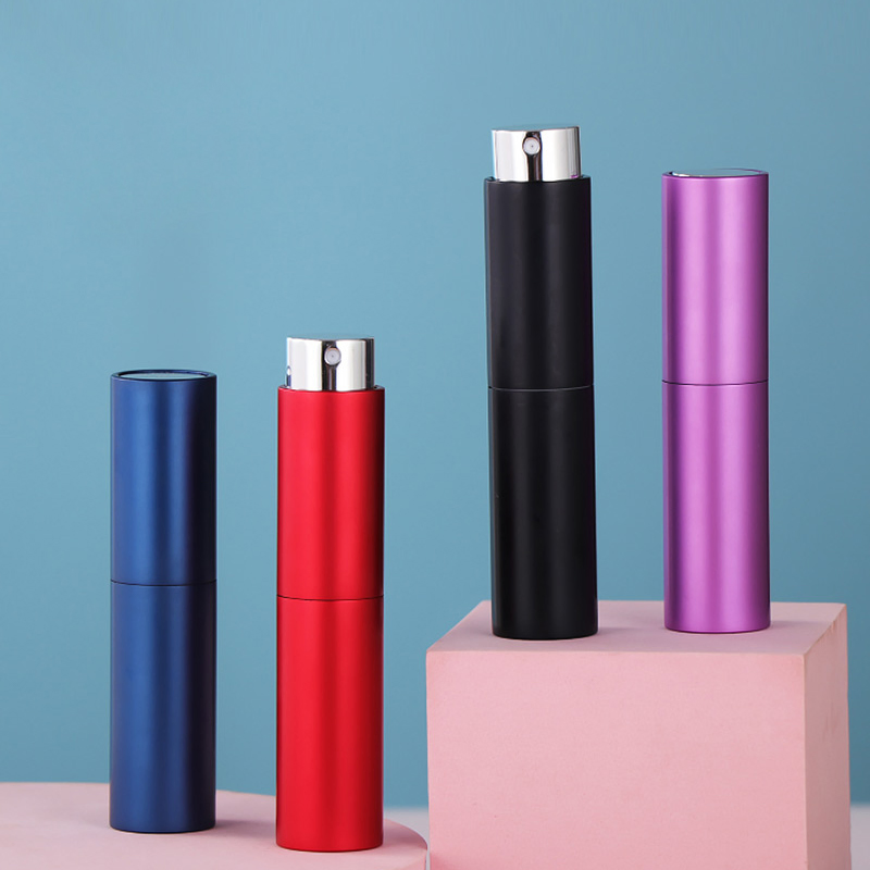 Empty 8ml 10ml Fashion Travel Round Aluminum Refill Perfume Atomizer Bottle Spray Portable