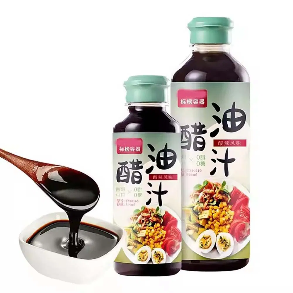 Pet Clear Condiments Squeeze Soy Sauce Plastic Oil and Vinegar Bottle