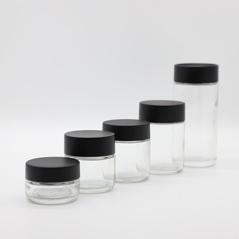 Empty Wide Mouth Flint Glass Storage 100g Jar with Plastic Cap for Medicine Food Jam Cosmetic Packing Cream Candle Flower