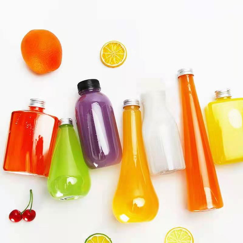 Hot Selling Disposable Pet Plastic Fruit Juice Bottle Milk Tea Cup Ferment Bottle with Lid
