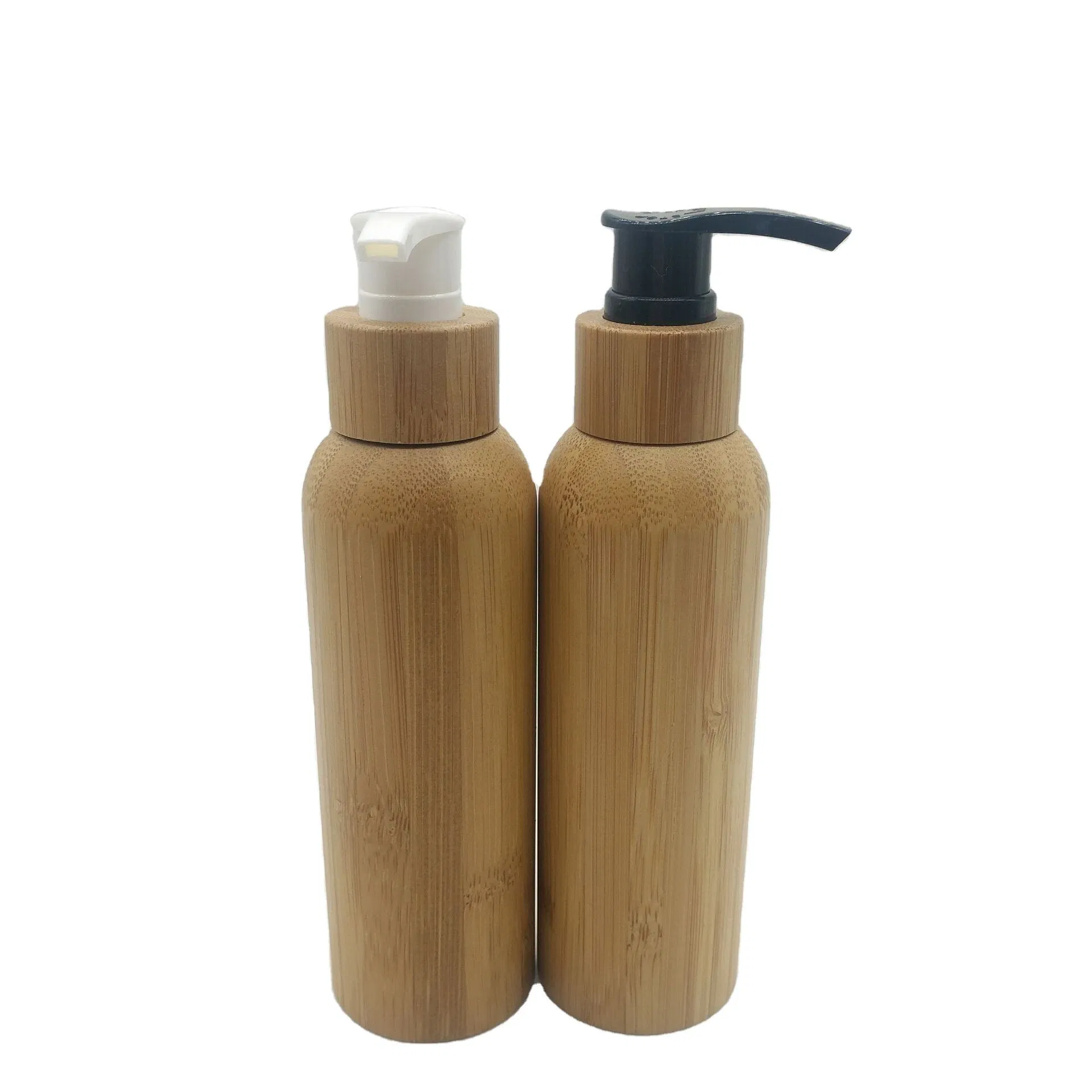 Hot Sale Cheap Bamboo Lid Cosmetic Shampoo Pet Plastic Lotion Pump Bottle