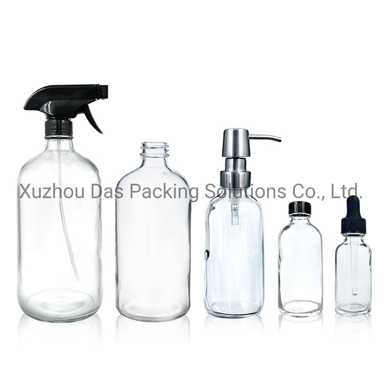 15ml 30ml 60ml 120ml 250ml Pharmaceutical Amber Blue Green Clear Glass Boston Round Beverage Bottle