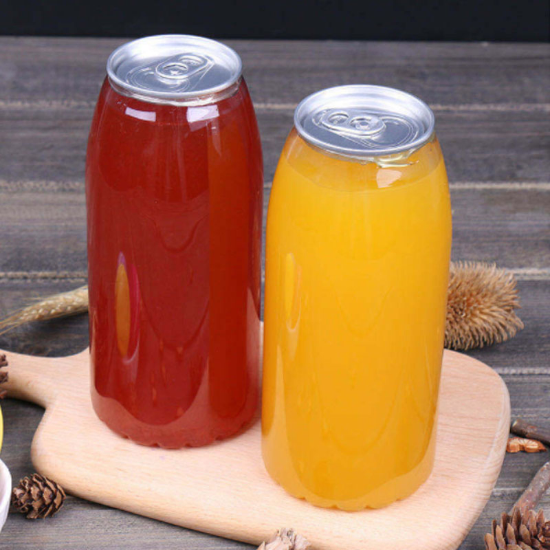Beverage Pet Can Plastic Juice Milk Tea Lemon Soft Drink Can 330ml with Aluminium Easy Open Ends