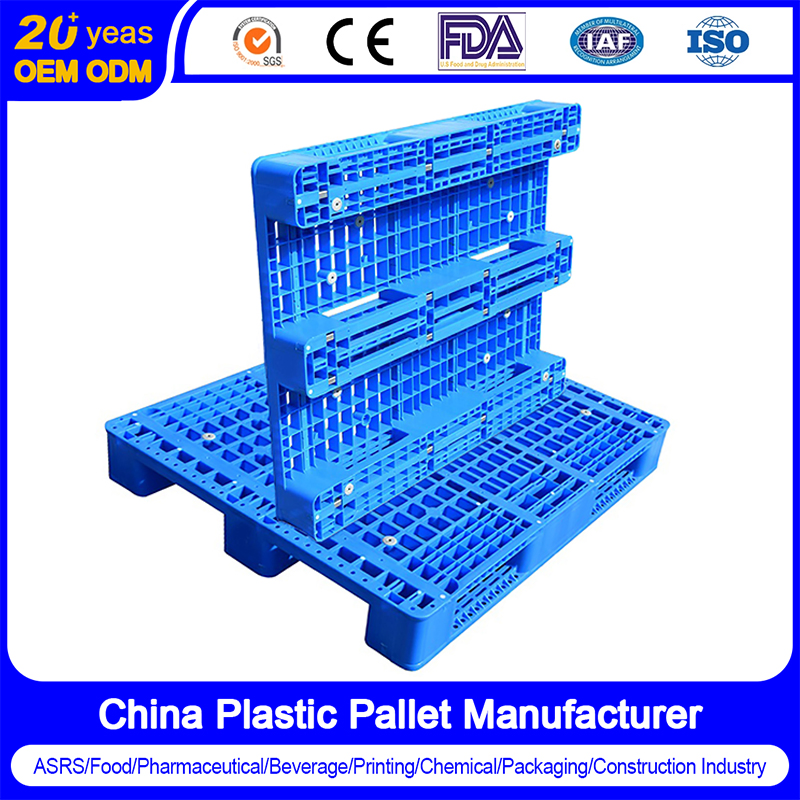 HDPE Heavy Duty Warehouse Storage Euro Industrial Flat Anti Recyclable Nestable 3/6/9 Feet Runner Printing Oil IBC Spill Containment Water Bottle Plastic Pallet