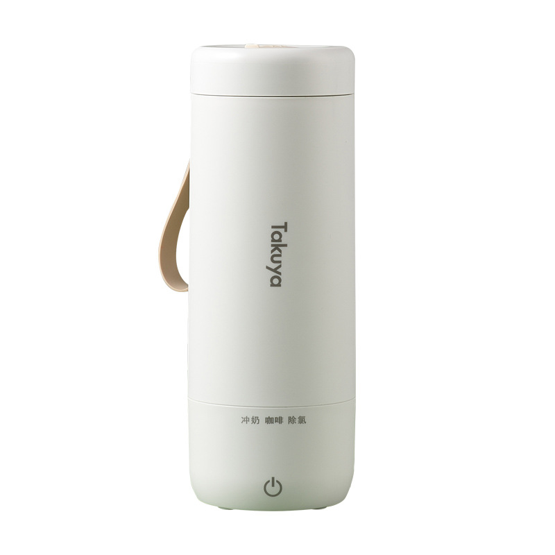 Food-Grade Plastic &amp; Stainless Steel Boiler Portable Travel Heat up Coffee Cup Water Bottle Leak-Proof Fast Heating Durable