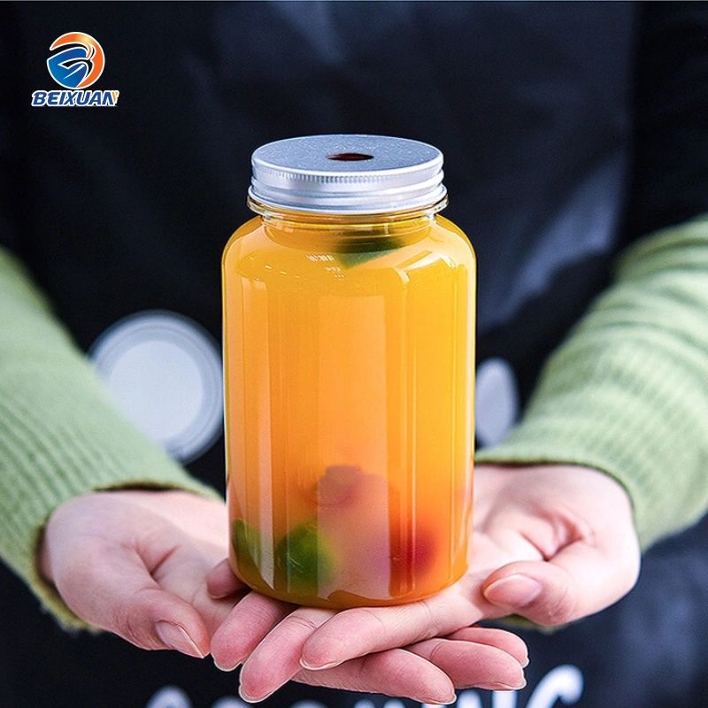 BPA Free Disposable Plastic Pet Boba Drink Juice Bottle for Thai Tea Beverage