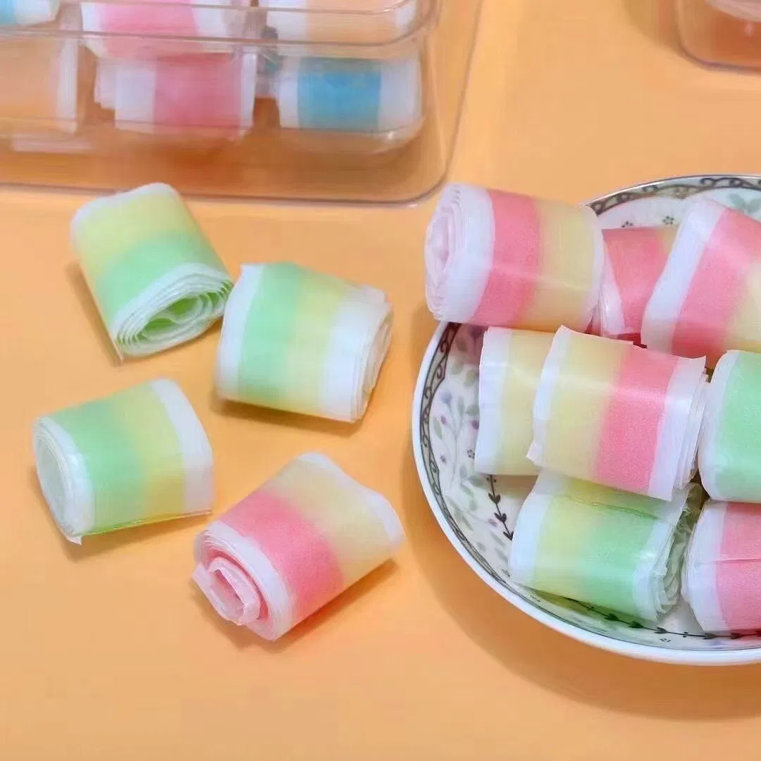 Fruit Roll Rainbow Roll Juice Roll with Vitamins C Hard Texture Fruity Flavor Fudge