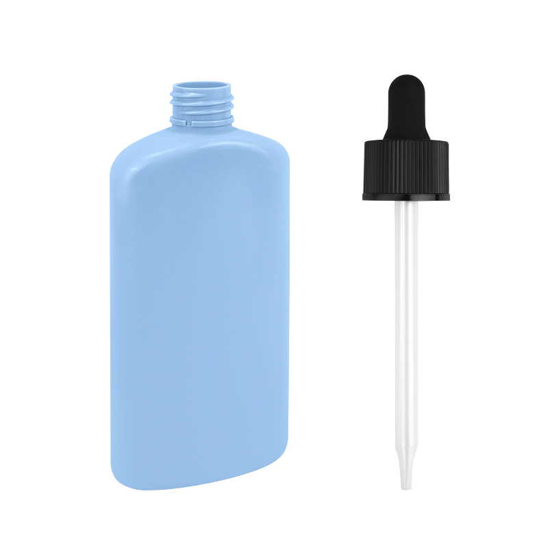 Wholesale Luxury 220ml Square Hair Serum Empty Refill Plastic Bottle Perfume Essential Oil Bottle with Dropper Cap