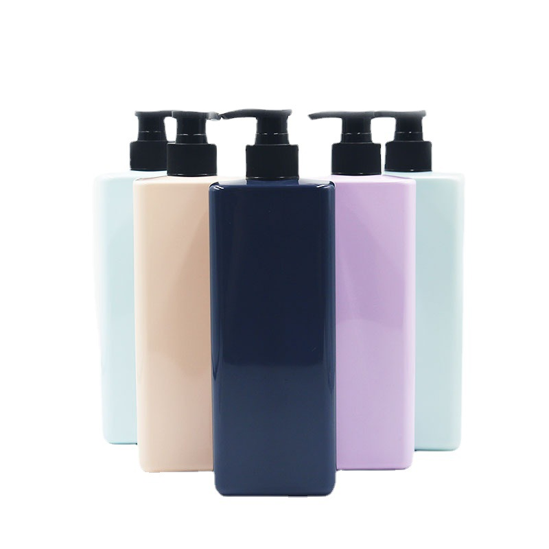500ml High-Grade Square Pet Shampoo Bottle with Pump Head Plastic Empty Bottle