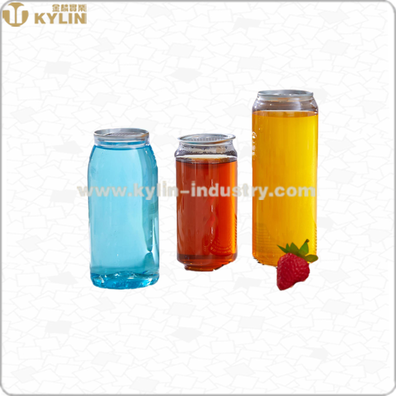 Food Grade for Clear Plastic Pet Can with Aluminium Ring Pull Lid for Soda Beverages Juice Tea Coffee Beer Bottle