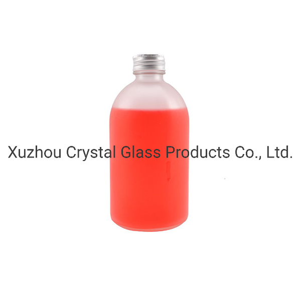 Frosted 350ml Juice Milk Kombucha Glass Bottle with Aluminum Lid