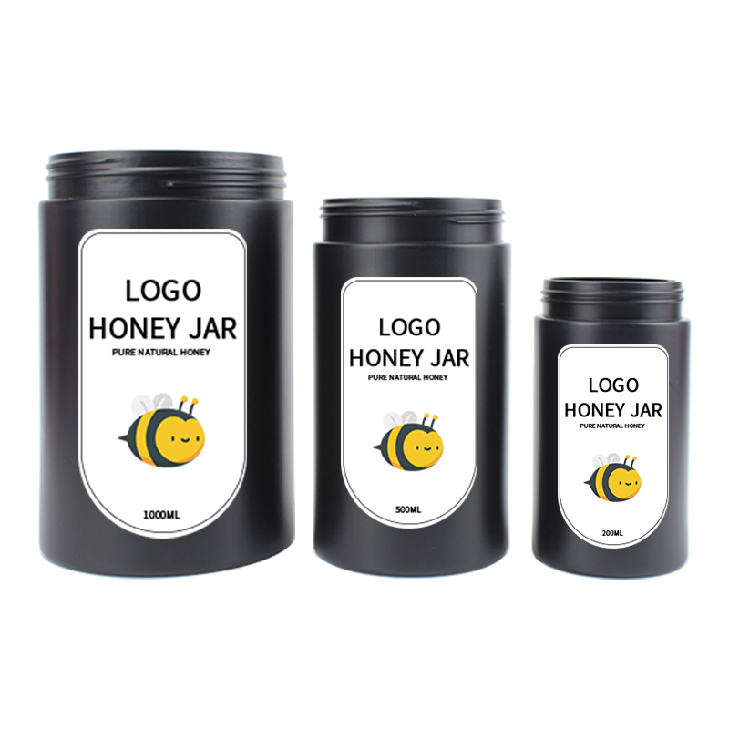 HDPE Food Grade Customize Unique Jars and Bottles with Plastic Cap for Honey Storage Plastic Jars