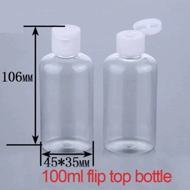 10ml, 20ml, 30ml, 50ml, 60ml, 100ml Plastic Bottle with Flip-Top Lid Cap