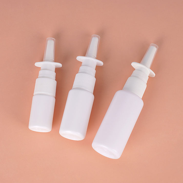 Wholesale 8ml 10ml 20ml Cosmetic Plastic Packaging Empty White Color Rhinitis Fine Spray Plastic Nasal Spray Bottle