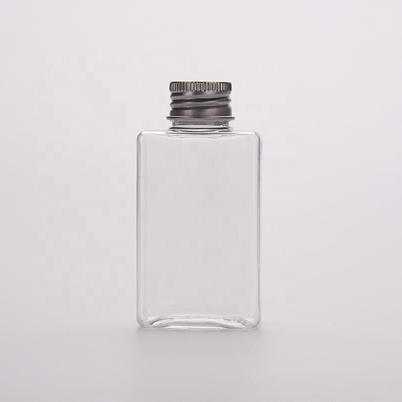 350ml Disposable Pet Plastic Milk Tea Juice Flat Beverage Small Beer Wine Bottle with Lid
