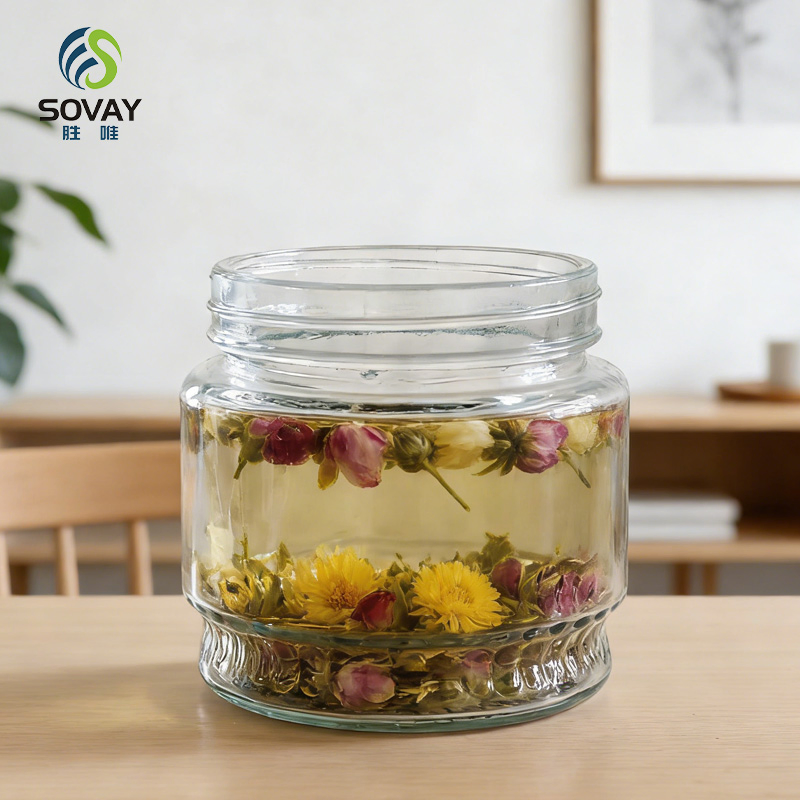 300ml 550ml Customized Wide Mouth Gallon Mason Glass Jar for Pickled Food Storage with Plastic Lid