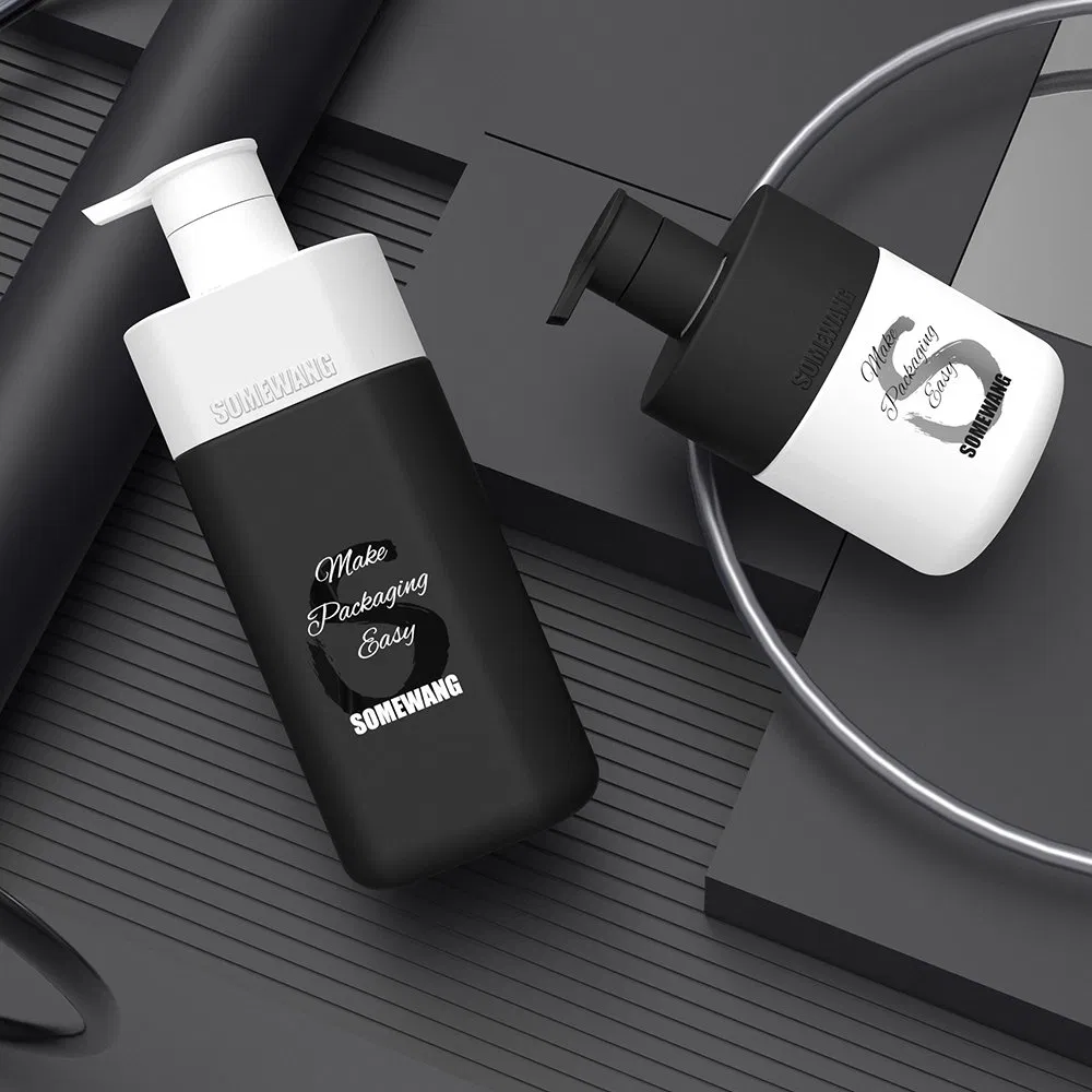 Custom Color Refillable Empty 300ml 500ml Plastic Bottle with Pump for Cosmetic Package