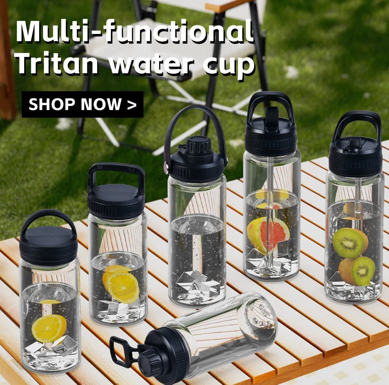 Custom Logo BPA-Free Transparent Plastic Sports Water Bottle Reusable for Drinking Water