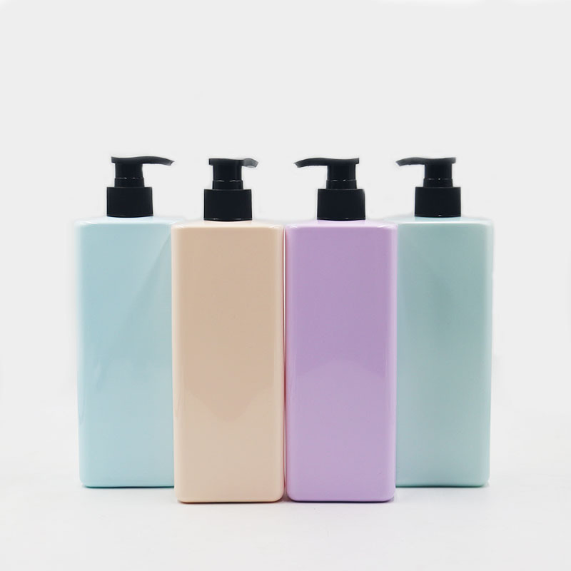 500ml High-Grade Square Pet Shampoo Bottle with Pump Head Plastic Empty Bottle
