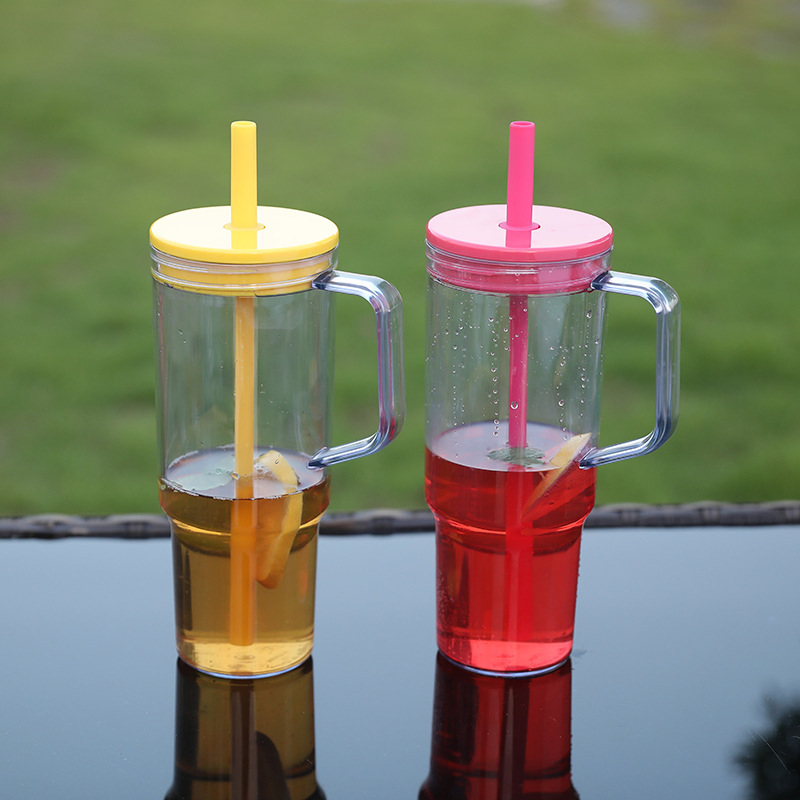 Custom Logo Large Capacity 40oz Plastic Outdoor Sport Portable Drinking Water Bottle with Handle