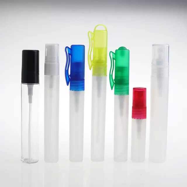 Empty Refillable Perfume Hand Sanitizer 5ml 8ml 10ml Pen Shape Travel Size Plastic Spray Bottle