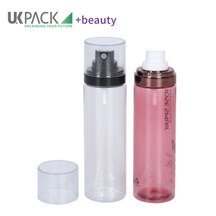 100ml 120ml Pet Plastic Fine Mist Hair Spray Bottle with Pump Sprayer for Cosmetic Perfume Skin Care Packaging Ukp04