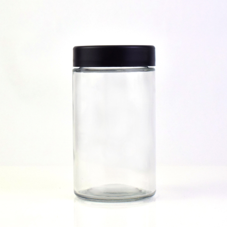 Wholesale 10oz 300ml Round Wide Mouth Glass Jar for Flower Food Storage Jar Packing with Plastic Lid