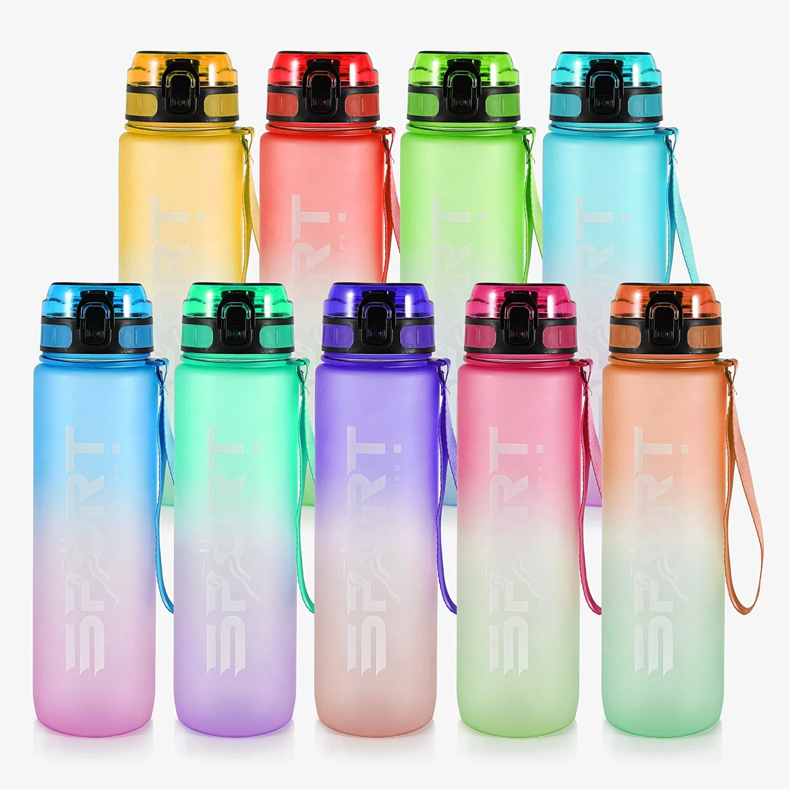BPA Free Custom Logo Leak Proof Sport Direct Drinking Plastic Water Bottle