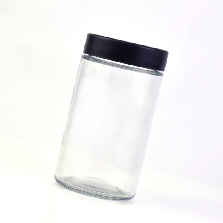 Wholesale 10oz 300ml Round Wide Mouth Glass Jar for Flower Food Storage Jar Packing with Plastic Lid