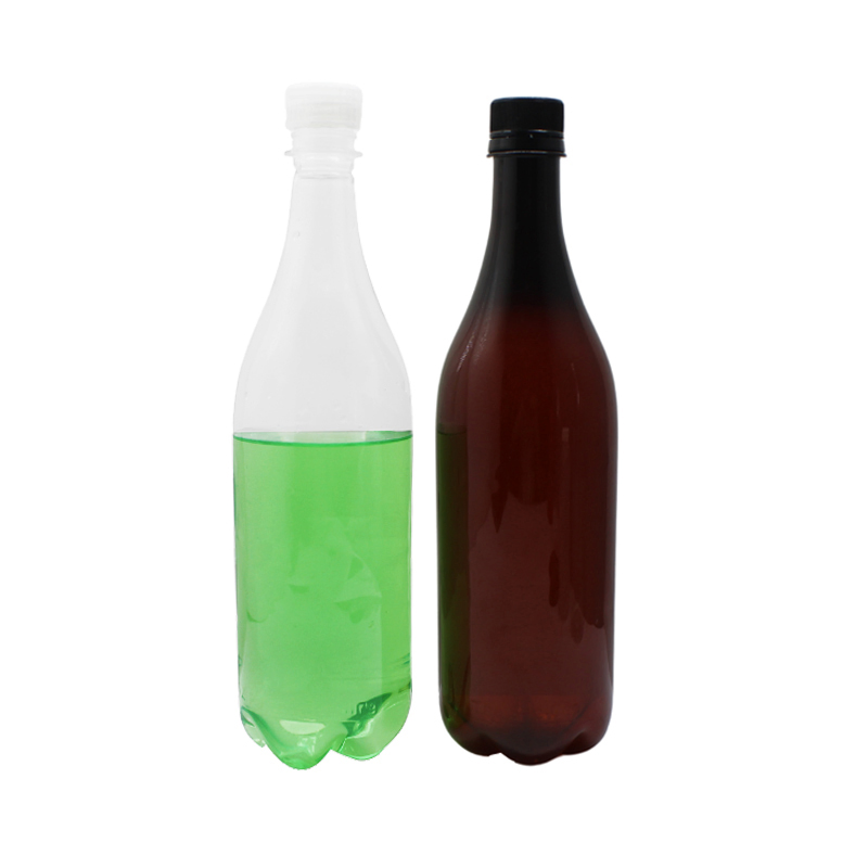 Custom Rice Wine Bottle Packaging 800ml Empty Amber Clear Pet Plastic Bottles for Carbonated Drinks