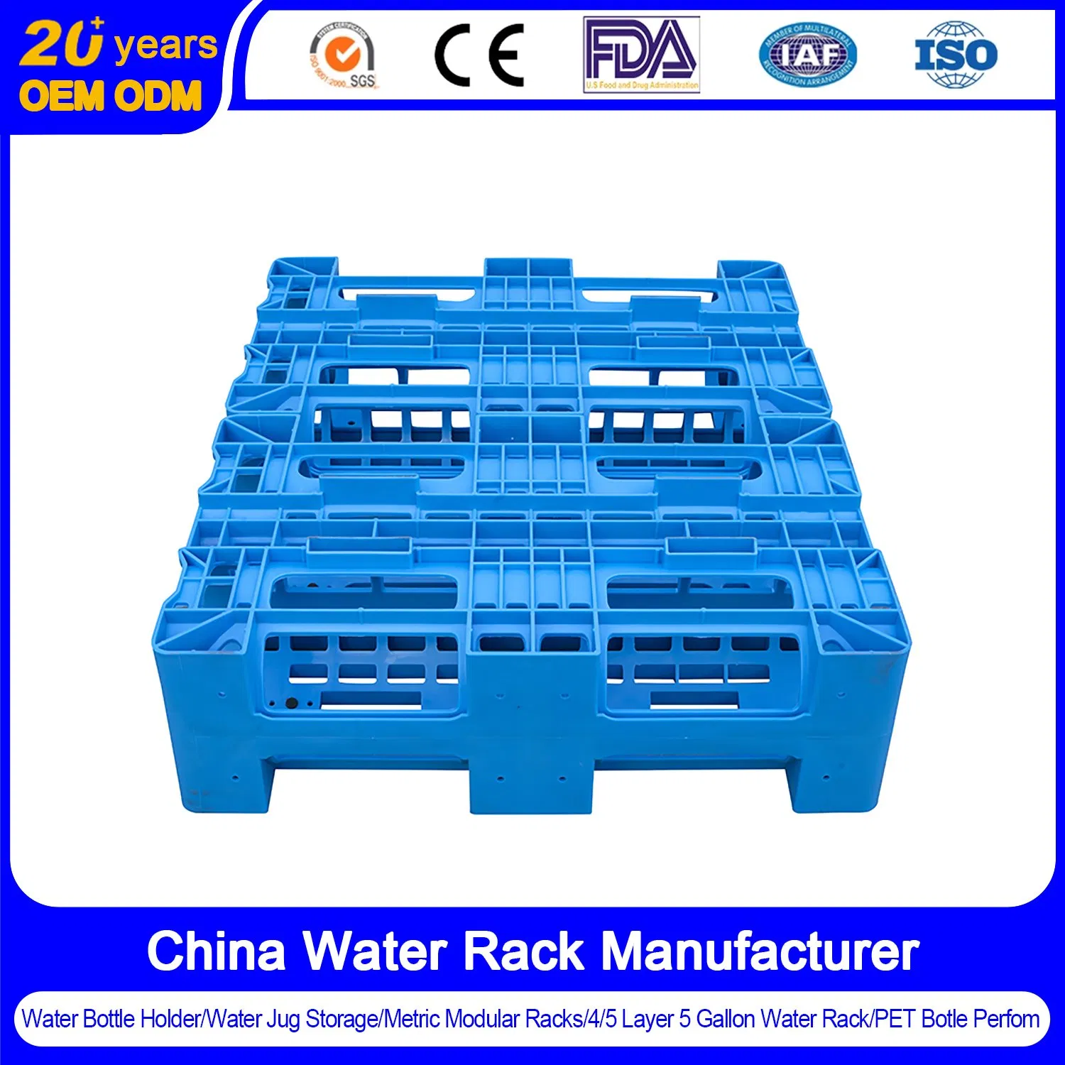Food Grade Material HDPE 5 Gallon 20 LTR Plastic Water Rack for Safe Storage of Drinking Water Bottles in Commercial Establishments