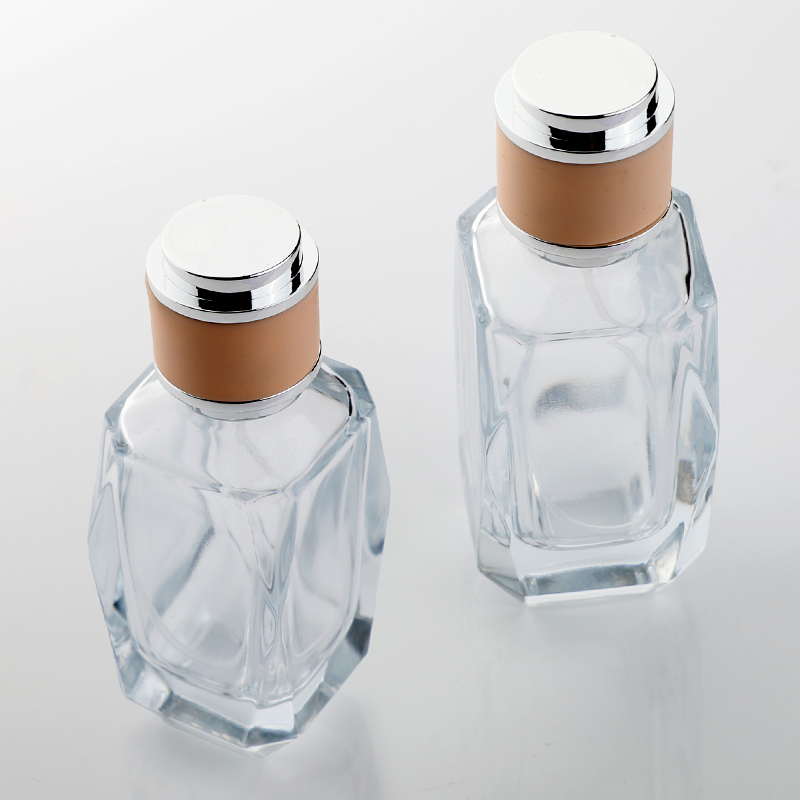 Luxury Portable 50ml Empty Refill Glass Perfume Bottle with Plastic Cap Fragrance Atomiser