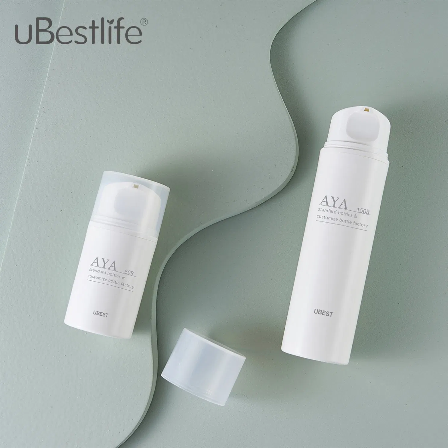 Aya-B Series PP Custom Airless Bottles White Color Lotion Pump Plastic Containers Cosmetic Packaging