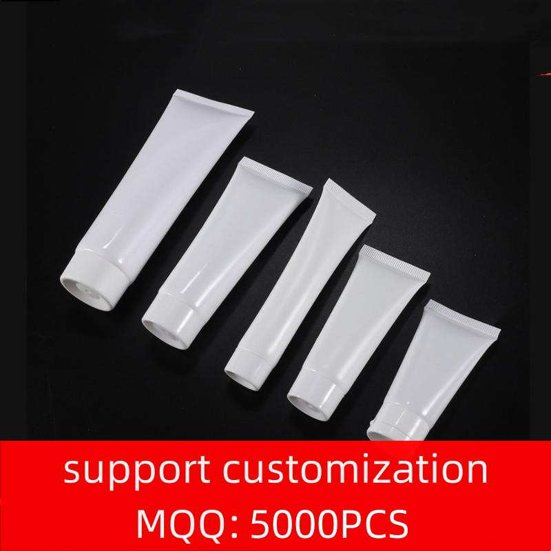 Stock 3G-200g Empty Refill White Plastic Cosmetics Tube Facial Cleanser Hand Lotion Ointment Lotion Pet Bottle PE Tube Packaging with Screw Cap