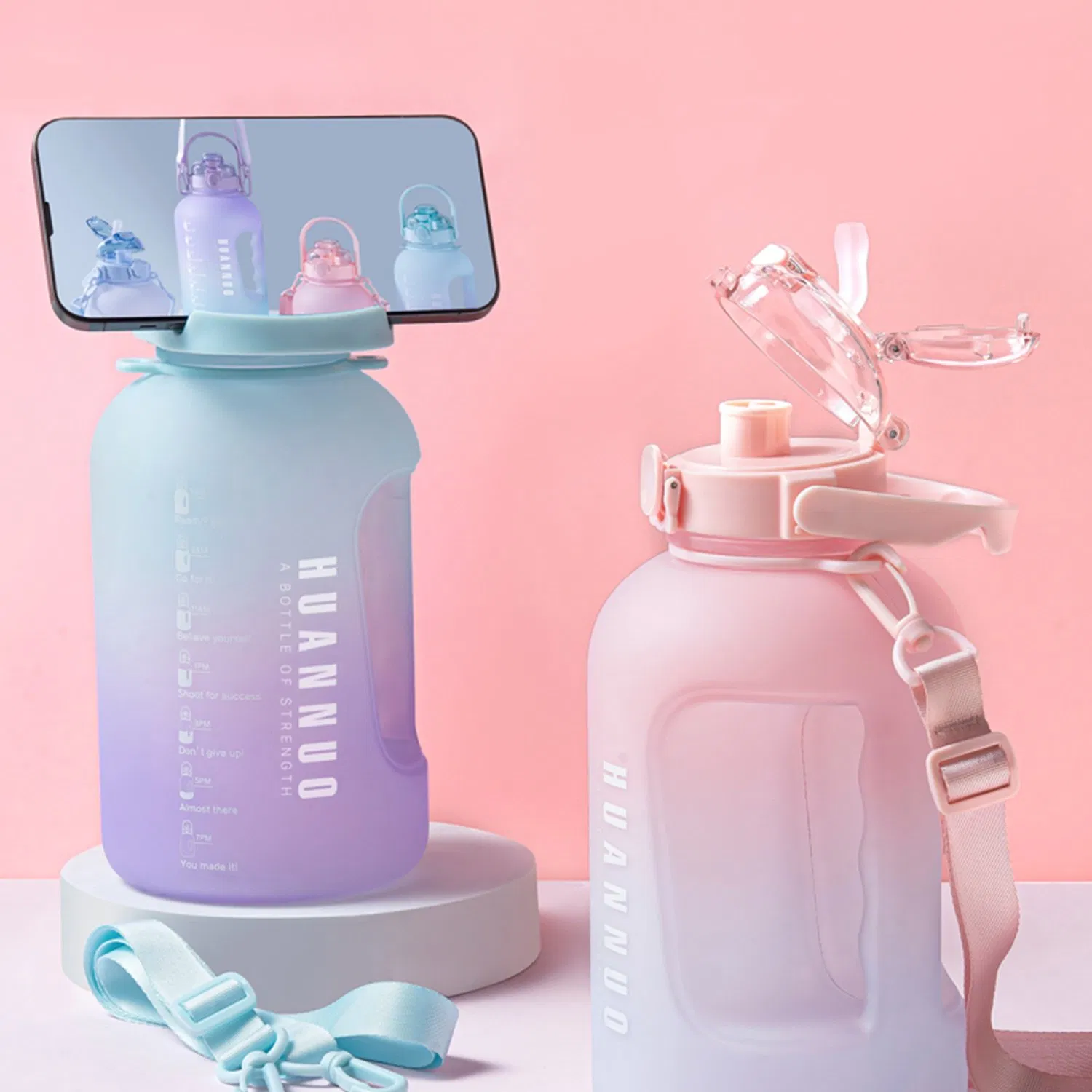 Wholesale Large-Capacity Sport Plastic Clear Water Bottle Drinking Jug with Lids